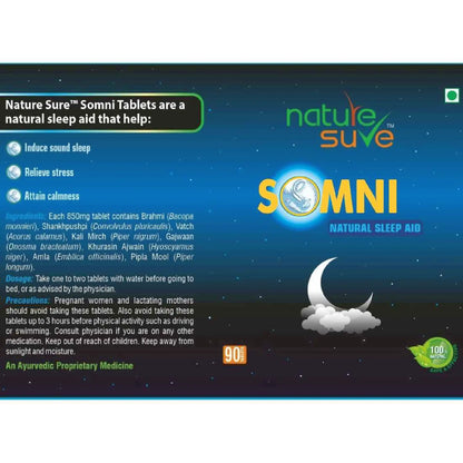 Nature Sure SOMNI Tablets – Brahmi, Shankhpushpi and Ayurvedic Herb Blend