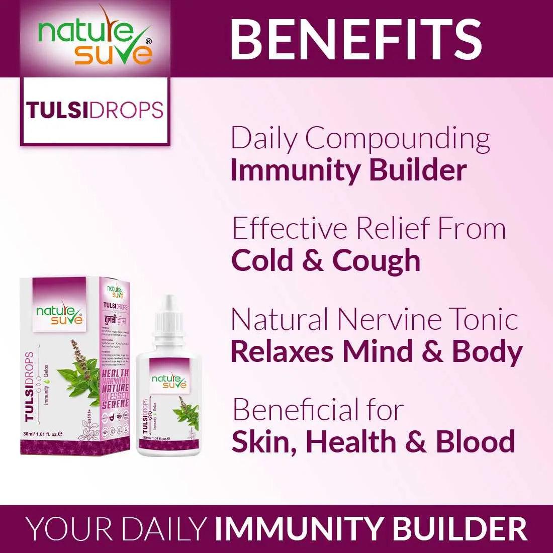 Nature Sure Tulsi Drops for Immunity and Detox in Men & Women - 30ml