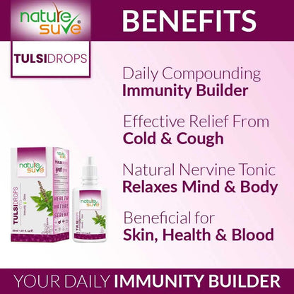 Nature Sure Tulsi Drops for Immunity and Detox in Men & Women - 30ml
