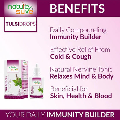 Nature Sure Tulsi Drops Helps You in Immune Support, Cold, Cough, Mind Relaxation, Skin, Health and Blood - everteen-neud.com