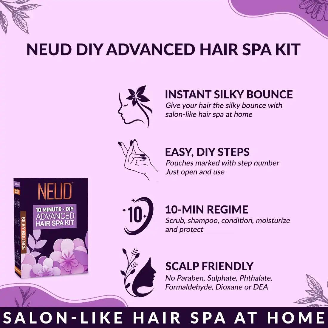 Scalp-friendly NEUD hair spa kit includes all ingredients you will need for a 10-minute comprehensive regime - everteen-neud.com