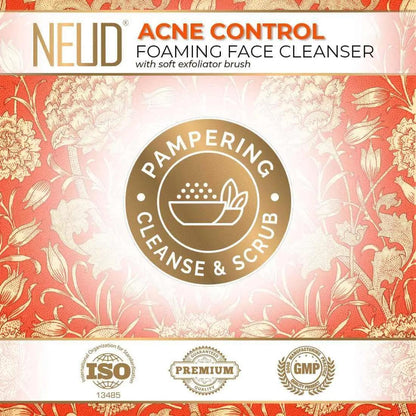NEUD Acne Control Foaming Face Cleanser With Salicylic Acid, Neem and Tea Tree Oil - 150 ml