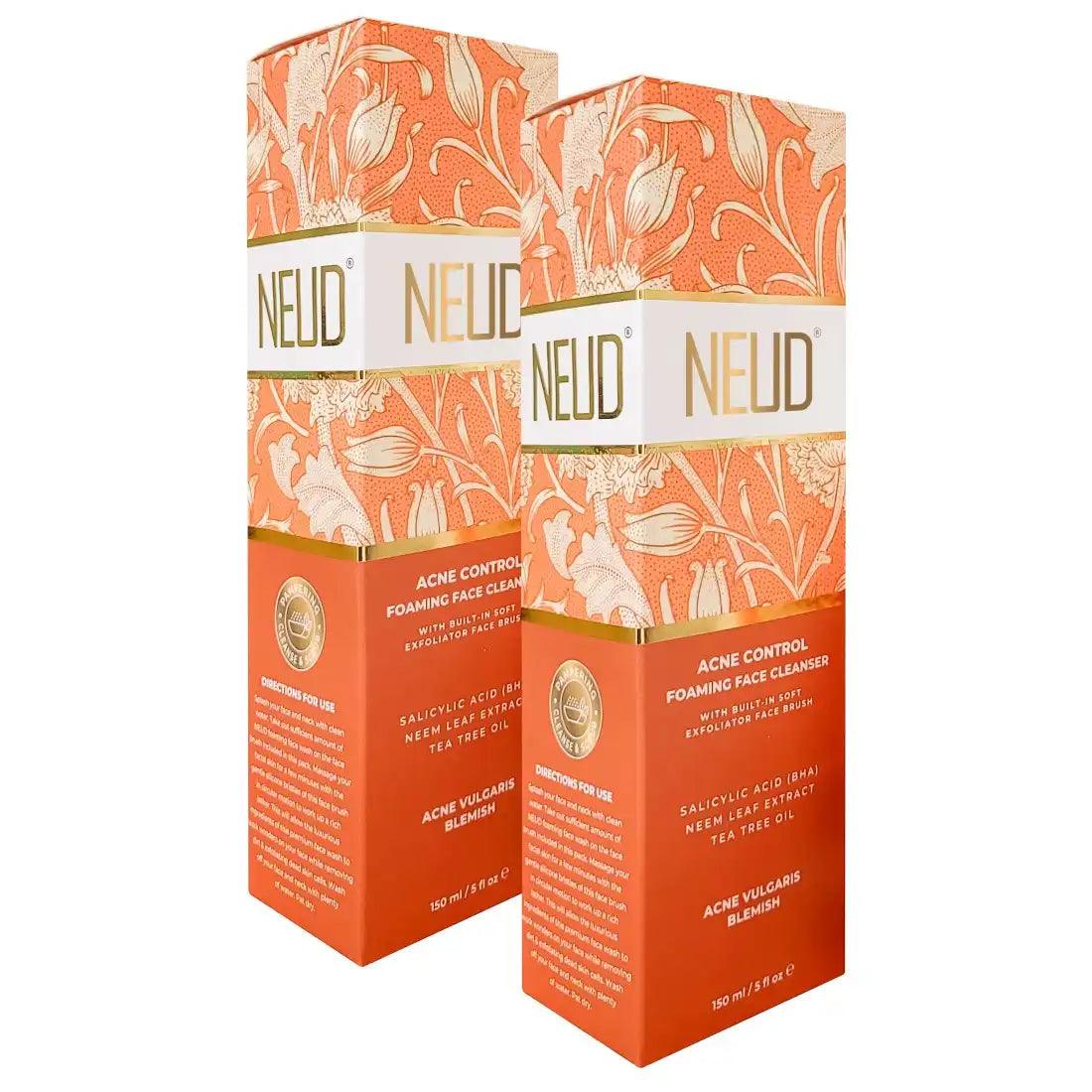 Buy 2 Packs NEUD Acne Control Foaming Face Cleanser With Salicylic Acid, Neem and Tea Tree Oil - everteen-neud.com