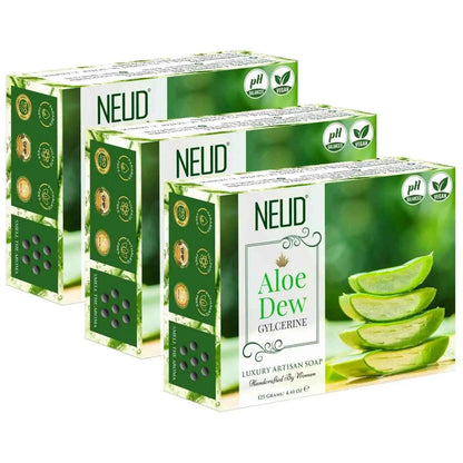 Buy 3 Packs NEUD Aloe Dew Glycerine Luxury Artisan pH-Balanced Handmade Soap 125g Each - everteen-neud.com