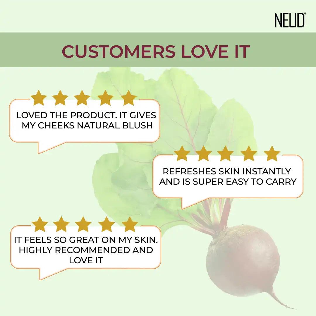 Customers Love NEUD Beet Root Facial Mist Spray 100ml For Dull and Dry Skin. Read Testimonials - everteen-neud.com
