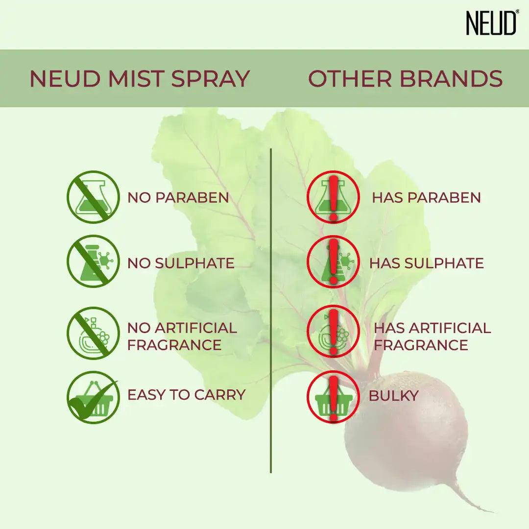 NEUD Beet Root Facial Mist Spray 100ml For Dull and Dry Skin Does Not Contain Paraben, Sulfate or Artificial Fragrance - everteen-neud.com