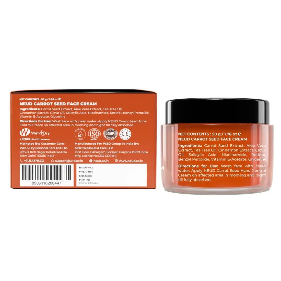 NEUD Carrot Seed Acne Control Cream is Shipped Worldwide - everteen-neud.com