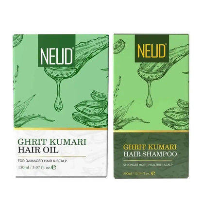 Buy NEUD Combo - Ghrit Kumari Hair Oil and Shampoo for Men and Women Directly From Company - everteen-neud.com