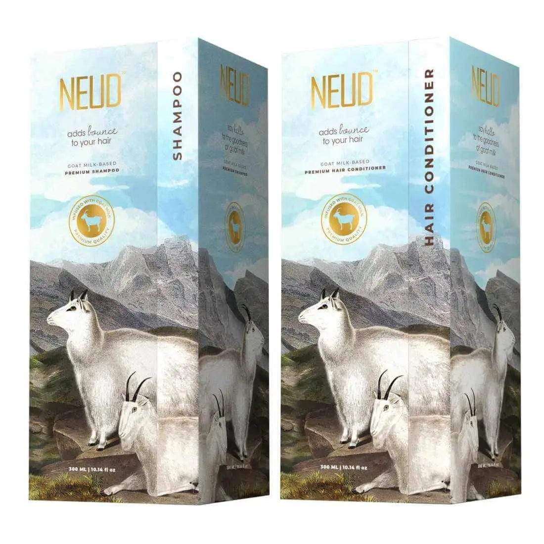 NEUD Combo: Goat Milk Shampoo & Hair Conditioner for Men & Women - 300 ml Each 8903540012224