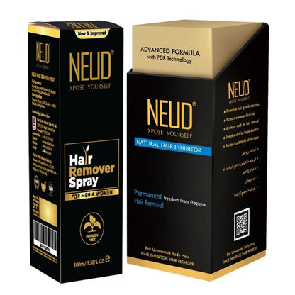 NEUD Combo: Hair Remover Spray and Natural Hair Inhibitor for Men and Women 8903540011852