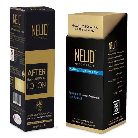 NEUD Combo: Natural Hair Inhibitor and After-Hair-Removal Skin Lotion for Men and Women 8903540011869