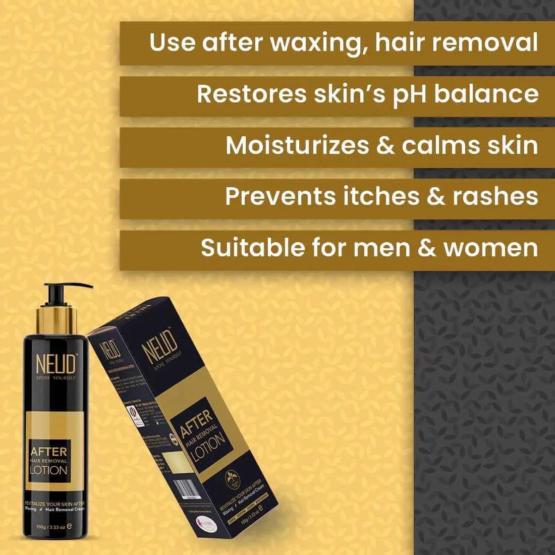 NEUD Combo: Natural Hair Inhibitor and After-Hair-Removal Skin Lotion for Men and Women 8903540011869