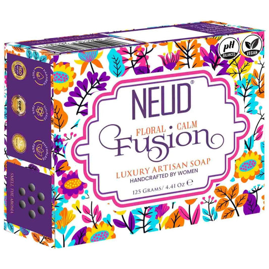 Buy 1 Pack NEUD Floral Calm Fusion Luxury Artisan pH Balanced Handmade Soap 125g With Sugandha, Mogra and Patchouli - everteen-neud.com