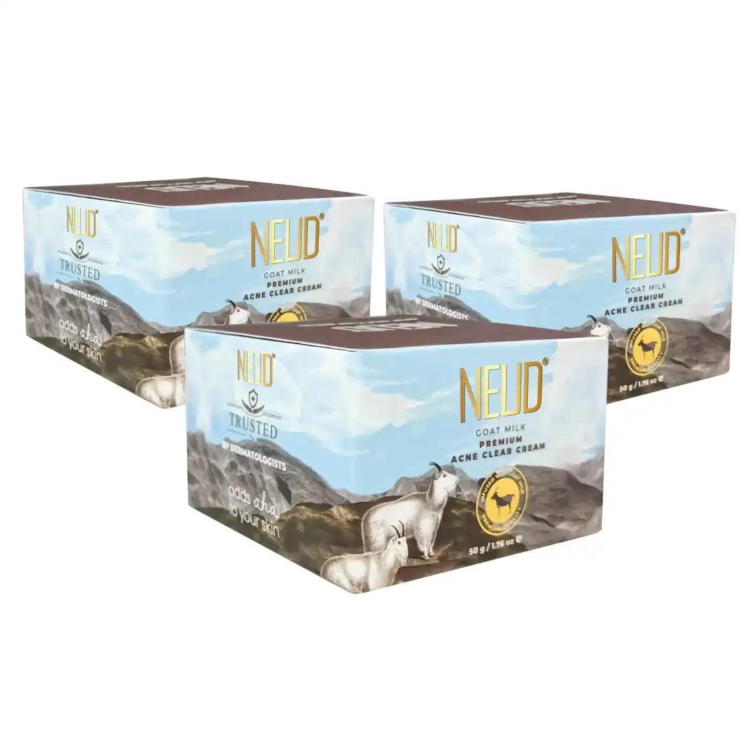 Buy 3 Packs NEUD Goat Milk Acne Clear Cream 50g for Men and Women Directly From Company - everteen-neud.com