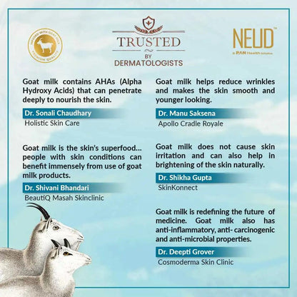 NEUD Goat Milk Face Wash 300 ml for Men and Women with Free Zipper Pouch - everteen-neud.com