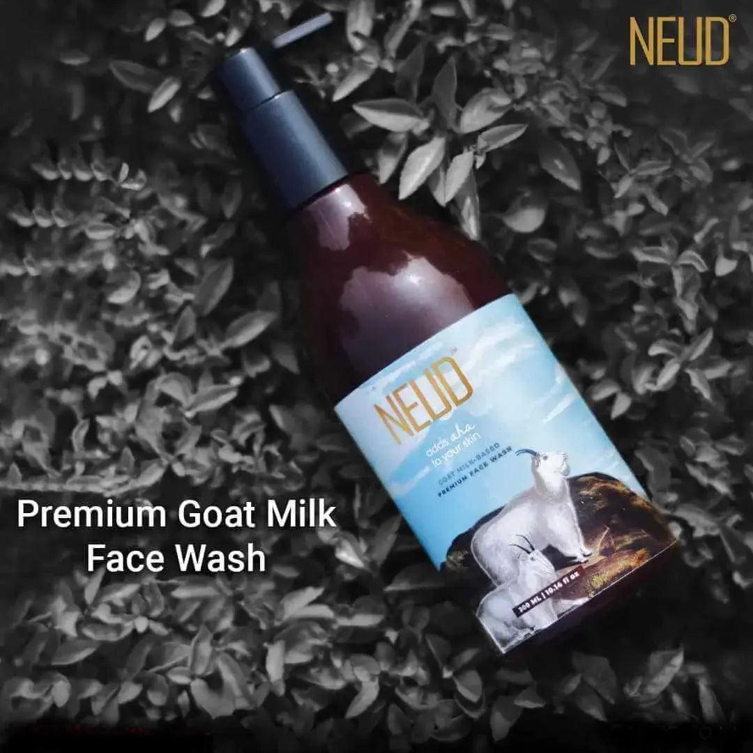 NEUD Goat Milk Face Wash for Men & Women - 300 ml with Free Zipper Pouch