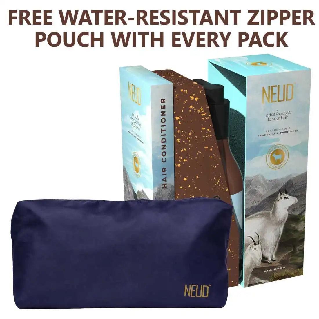 Get Free Water-Resistant Zipper Pouch Inside Every Pack of NEUD Goat Milk Volumizing Hair Conditioner 300 ml -  everteen-neud.com