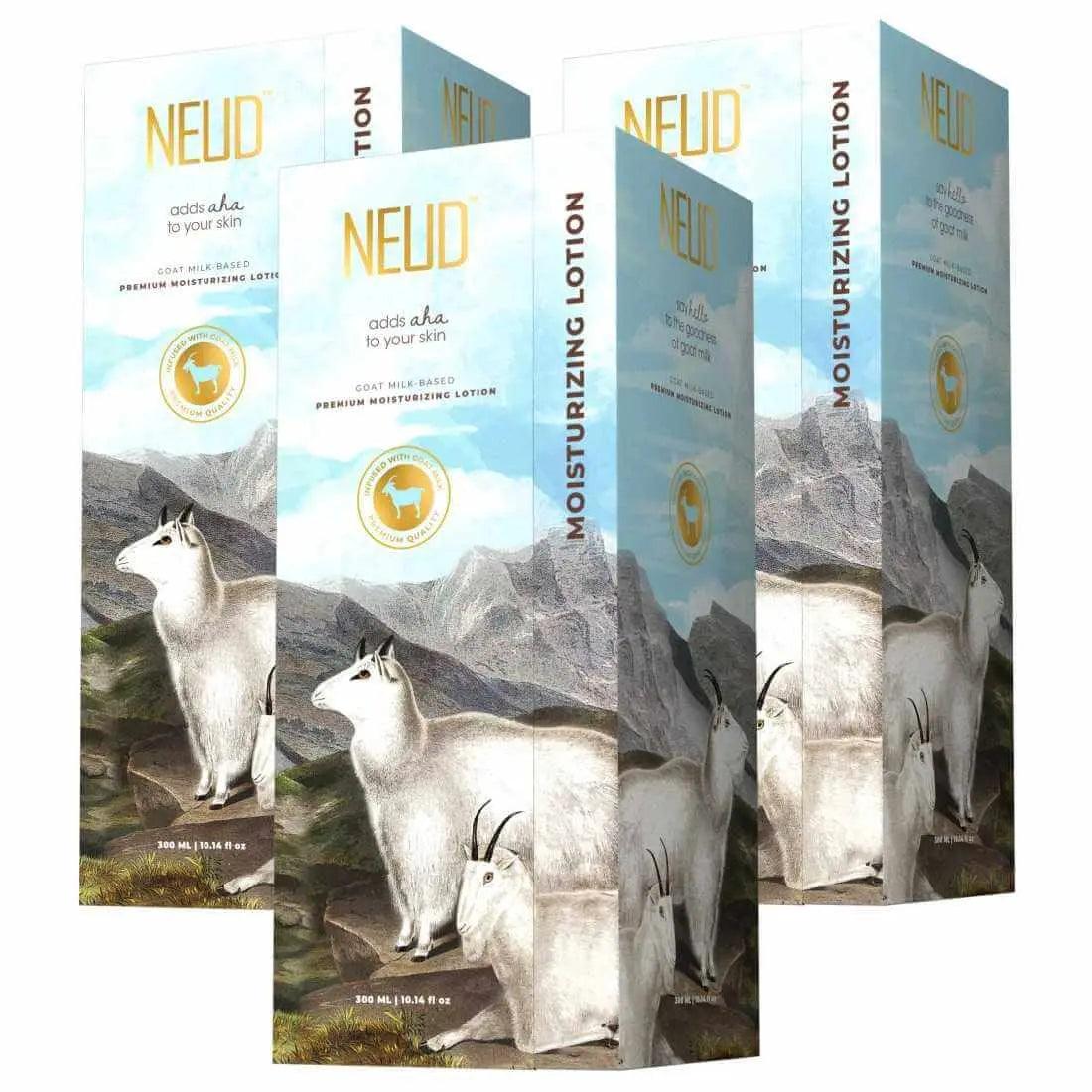 NEUD Goat Milk Moisturizing Lotion for Men & Women - 300 ml with Free Zipper Pouch 8903540012040