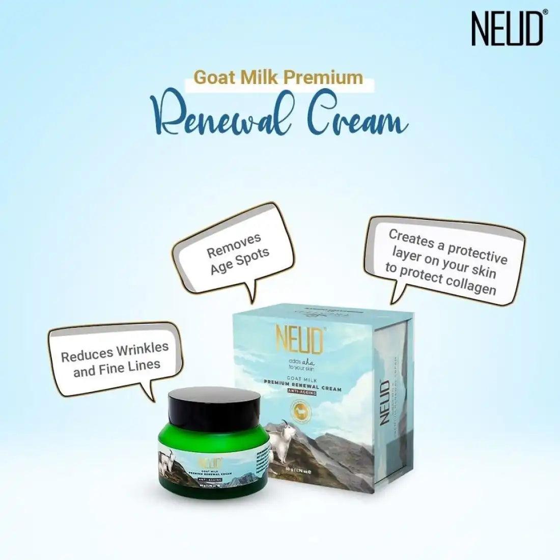 NEUD Goat Milk Premium Skin Renewal Cream Helps Remove Age Spots in Men and Women - everteen-neud.com