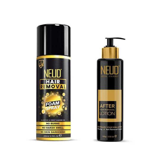 NEUD Hair Removal Foam Spray 200ml and After-Hair-Removal Skin Lotion 100g 7419870780623