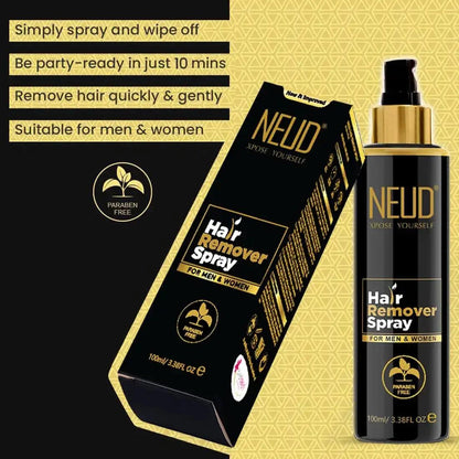 NEUD Hair Remover Spray with Retarding Effect of Natural Bio-Actives for Men & Women - 100 ml