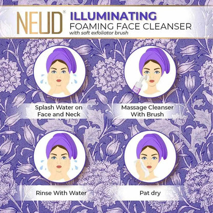NEUD Illuminating Foaming Face Cleanser mit Kumkumadi-Öl und grünem Tee - 150 ml