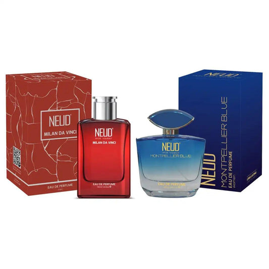 NEUD Luxury Perfume Combo: Milan Da Vinci for Men and Montpellier Blue for Women - Official Brand Store: everteen | NEUD | Nature Sure | ManSure