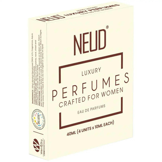 NEUD Luxury Pocket Perfume Gift Set for Women - Long Lasting Eau de Parfum (Fruity, Rose, Musk, Green Apple) - 4x10ml - everteen-neud.com