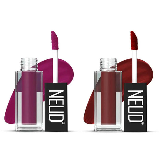 NEUD Matte Liquid Lipstick Combo - Boss Lady and Red Kiss With Two Lip Gloss Free 7419870587321