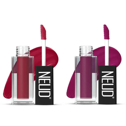 NEUD Matte Liquid Lipstick Combo - Peachy Pink and Boss Lady With Two Lip Gloss Free 7419870809492