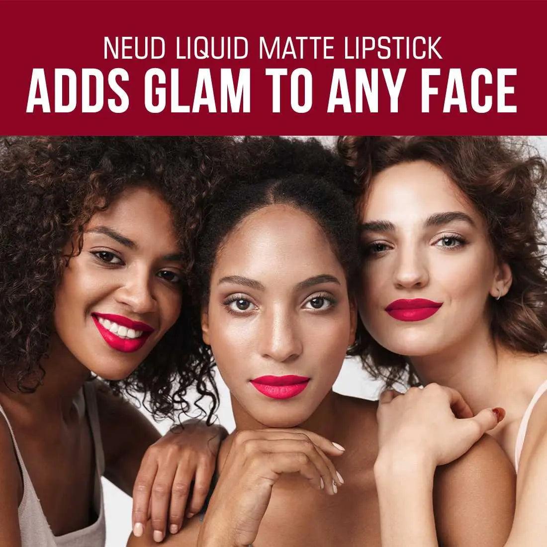 NEUD Matte Liquid Lipstick Combo - Peachy Pink and Oh My Coco With Two Lip Gloss Free 7419870624576