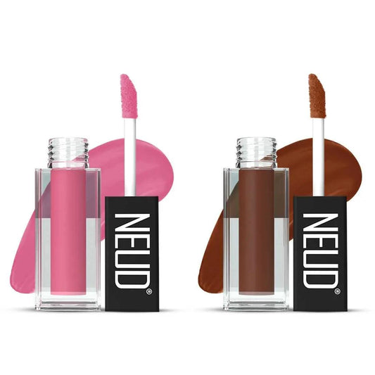 NEUD Matte Liquid Lipstick Combo - Supple Candy and Oh My Coco With Two Lip Gloss Free 7419870465032