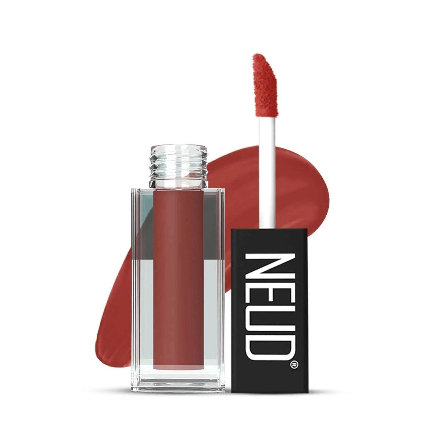 NEUD Matte Liquid Lipstick Jolly Coral with Jojoba Oil, Vitamin E and Almond Oil - Smudge Proof 12-hour Stay Formula with Free Lip Gloss
