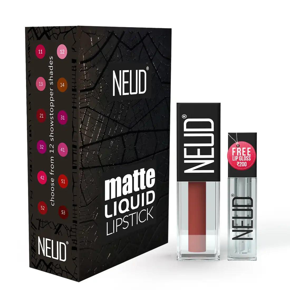Get Free Lip Gloss Worth Rs.200 Inside Every Pack of NEUD Matte Liquid Lipstick Jolly Coral - everteen-neud.com