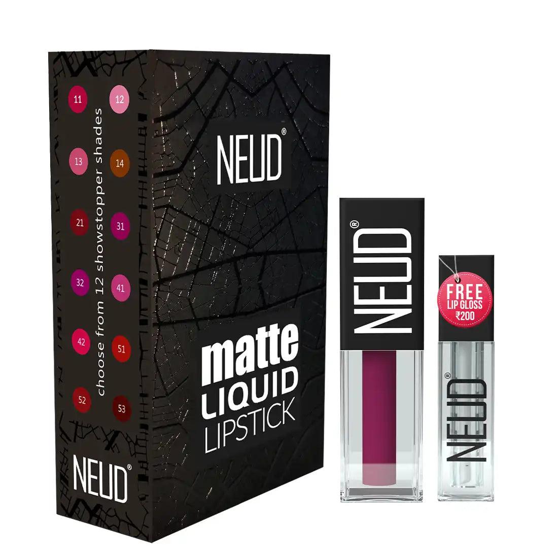 Get Free Lip Gloss Worth Rs.200 Inside Every Pack of NEUD Matte Liquid Lipstick Mauve-a-licious - everteen-neud.com