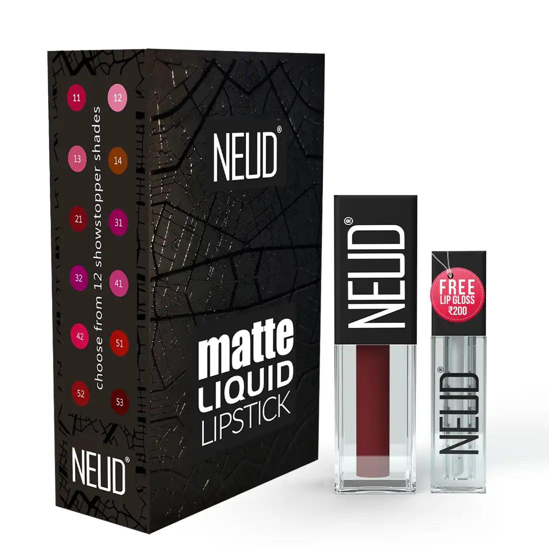 Get Free Lip Gloss Worth Rs.200 Inside Every Pack of NEUD Matte Liquid Lipstick Mocha Brownie - everteen-neud.com