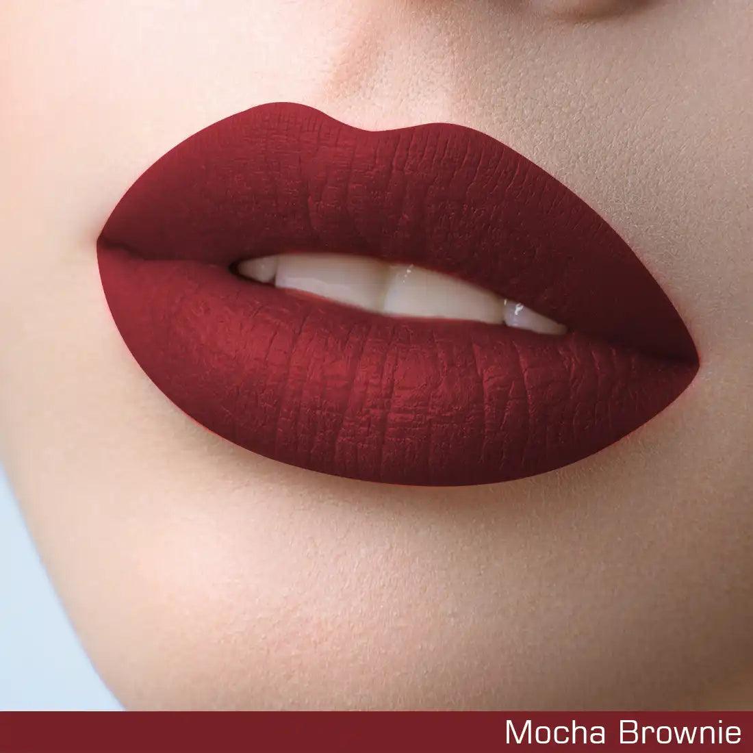 Closeup of Shade for NEUD Matte Liquid Lipstick Mocha Brownie - everteen-neud.com