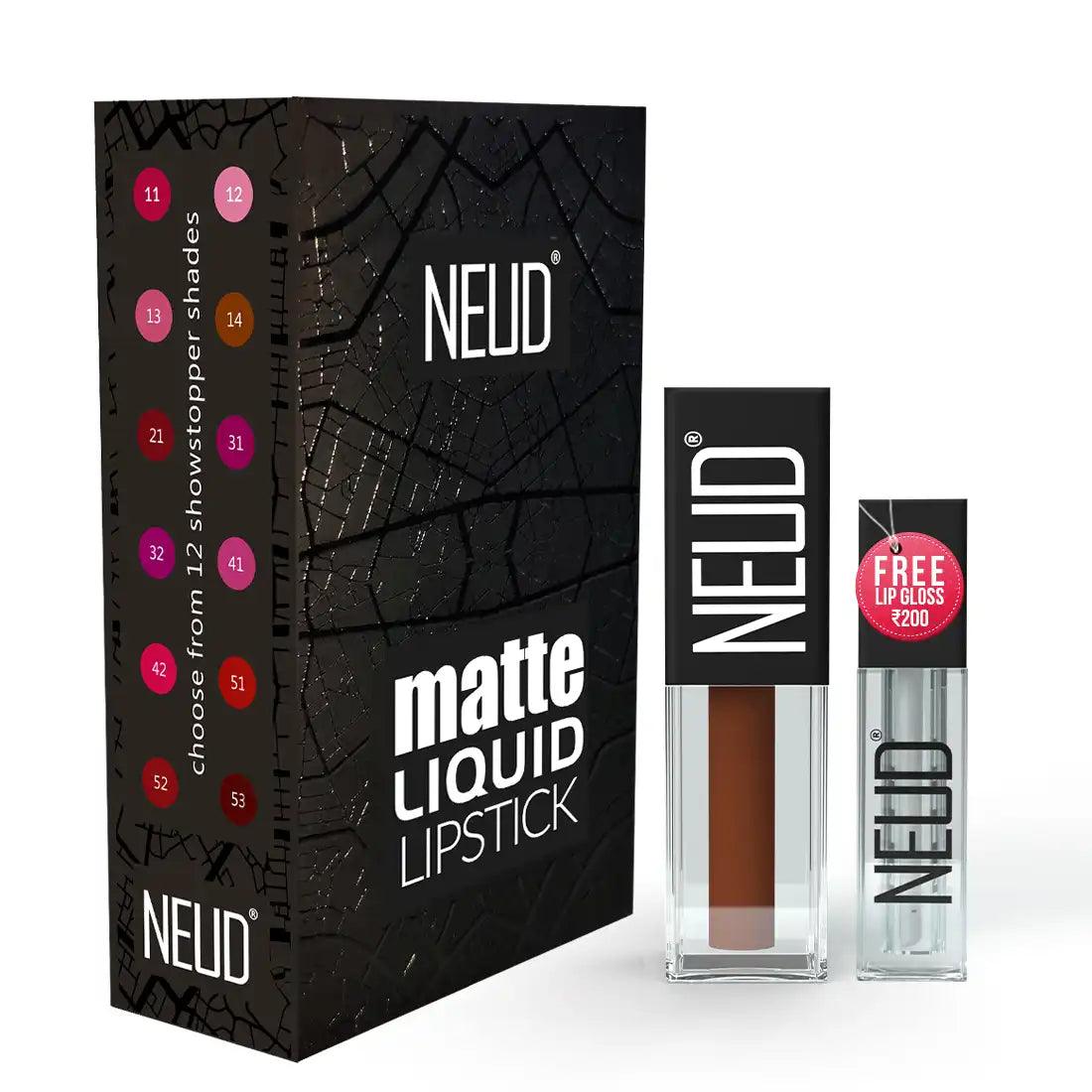 Get Free Lip Gloss Worth Rs.200 Inside Every Pack of NEUD Matte Liquid Lipstick Oh My Coco - everteen-neud.com