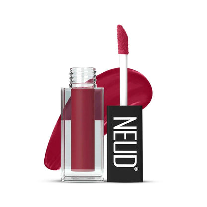 NEUD Matte Liquid Lipstick Peachy Pink with Jojoba Oil, Vitamin E and Almond Oil - Smudge Proof 12-hour Stay Formula with Free Lip Gloss 8906116281130