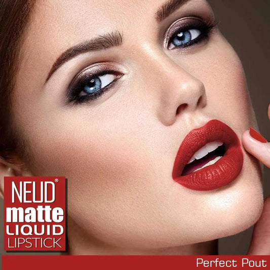 NEUD Matte Liquid Lipstick Perfect Pout with Jojoba Oil, Vitamin E and Almond Oil - Smudge Proof 12-hour Stay Formula with Free Lip Gloss
