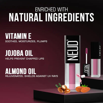 NEUD Matte Liquid Lipstick Supple Candy Gives Natural Lip Care With Jojoba Oil, Vitamin E and Almond Oil - everteen-neud.com