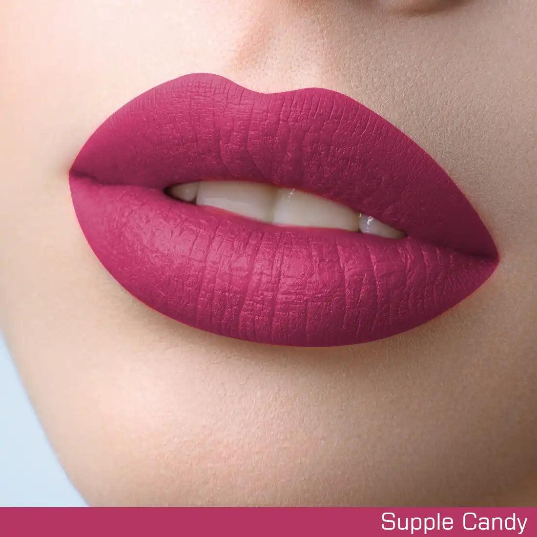 Closeup of Shade for NEUD Matte Liquid Lipstick Supple Candy - everteen-neud.com