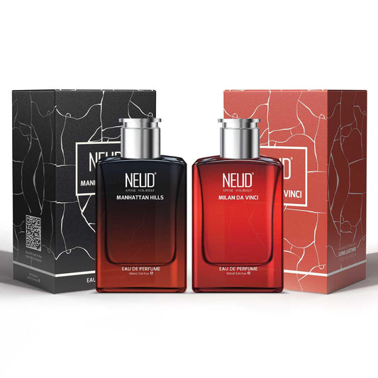 NEUD Milan Da Vinci 100ml and Manhattan Hills 100ml Perfumes for Men Long Lasting EDP - 2 Pack Eau de Parfum Combo - Official Brand Store: everteen | NEUD | Nature Sure | ManSure