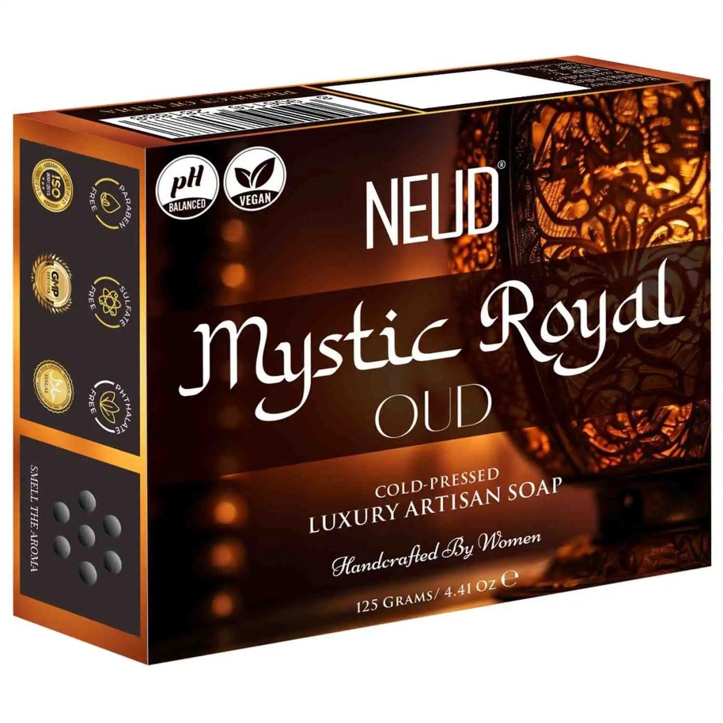 Buy 1 Pack of NEUD Mystic Royal Oud Luxury Artisan pH Balanced Cold-Pressed Handmade Soap 125g With Oudh and Gul Banafsha - everteen-neud.com
