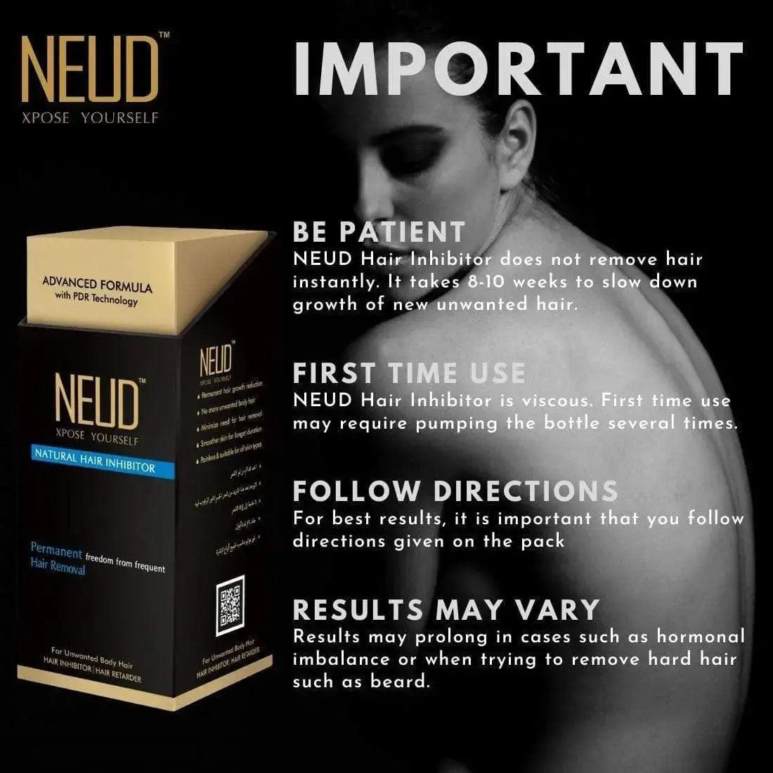 NEUD Natural Hair Inhibitor Lotion for Men & Women - 80g