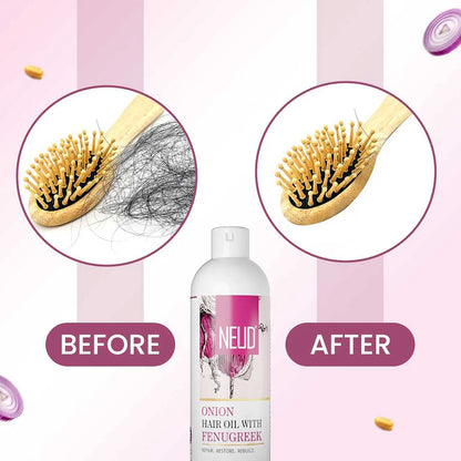 NEUD Onion Hair Oil with Fenugreek - Before and After Comparison