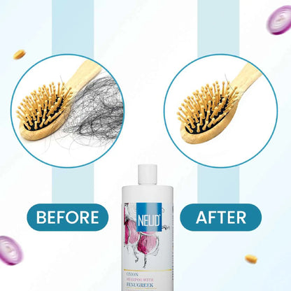 NEUD Hair Shampoo 400ml with Fenugreek - Before and After Comparison