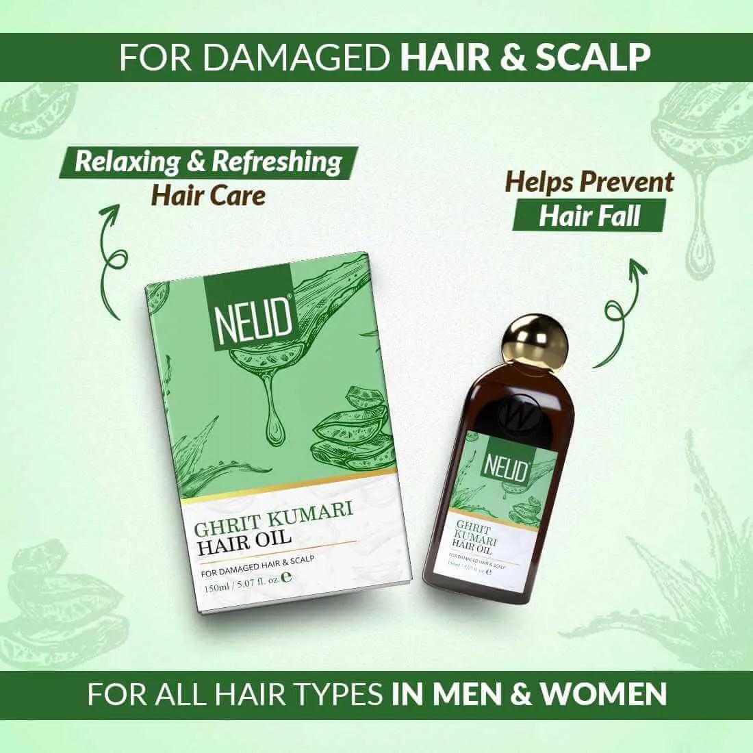NEUD Premium Ghrit Kumari Hair Oil for Men & Women - 150 ml