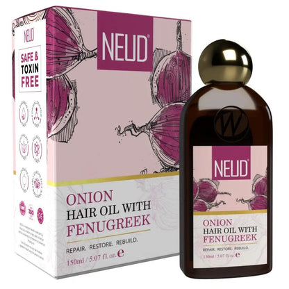 Buy 1 Pack NEUD Premium Onion Hair Oil with Fenugreek 150 ml for Men and Women - everteen-neud.com
