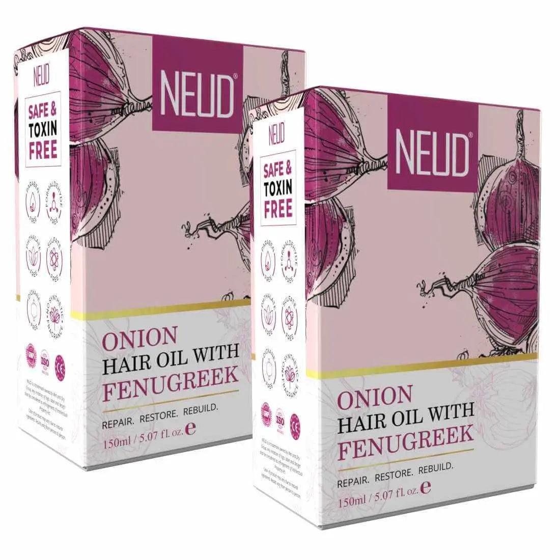 NEUD Premium Onion Hair Oil with Fenugreek for Men & Women - 150 ml 9559682305596